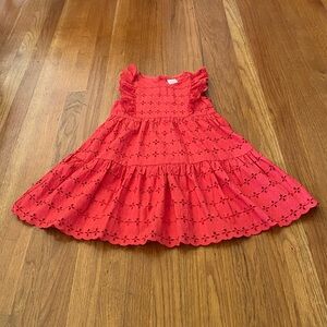 Hanna Andersson Coral Eyelet Kids Dress